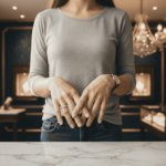 Geel gouden harten ring met diamant