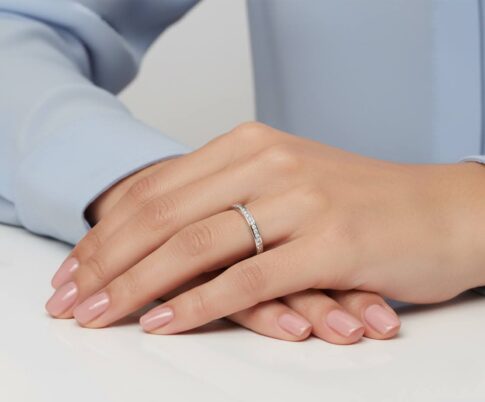 14 karaat wit gouden ring met zirkonia