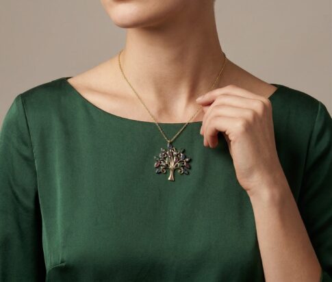 Gouden boom hanger met zirkonia