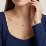 Gouden ketting met M zirkonia hanger