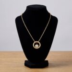 14 karaat geel gouden ketting met hanger cirkel