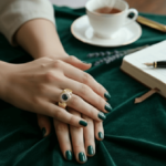 Gouden ring met diamanten en saffier