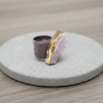 Zilveren double ring met parelmoer