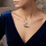 Gouden zirkonia zwaan hanger