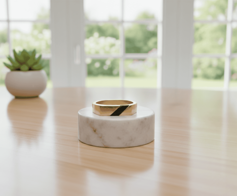 Gouden onyx zegelring