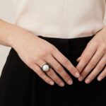 Zilveren ring met parel