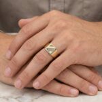 Christian gouden cachet ring met diamant