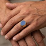 Geel gouden lagensteen cachet ring