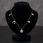 Gouden zirkonia bedelketting