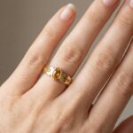 Geel gouden ring met citrien