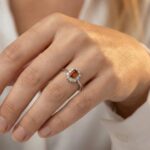 Wit gouden diamanten ring met citrien