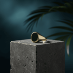 Christian geel gouden zegelring met onyx