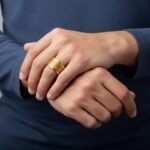 Gouden gevlochten draad ring