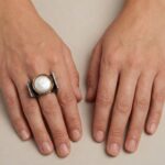 Zilveren ring met parel