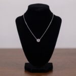 14 karaat wit gouden ketting solitaire