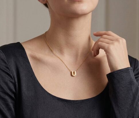 Gouden ketting met U hanger