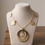 Gouden zirkonia hanger met bedelketting