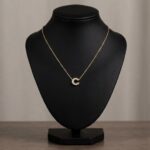 Gouden ketting met C zirkonia hanger