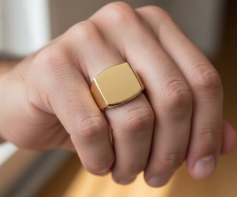 14 karaat Christian geel gouden cachet ring