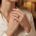 Geel gouden ring met citrien