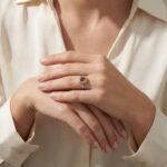 Wit gouden diamanten ring met citrien