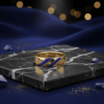 Gouden cachet ring met lapis lazuli