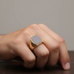 Gouden heren zegel ring met onyx