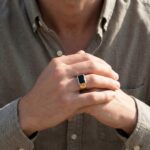 Gouden onyx cachet ring