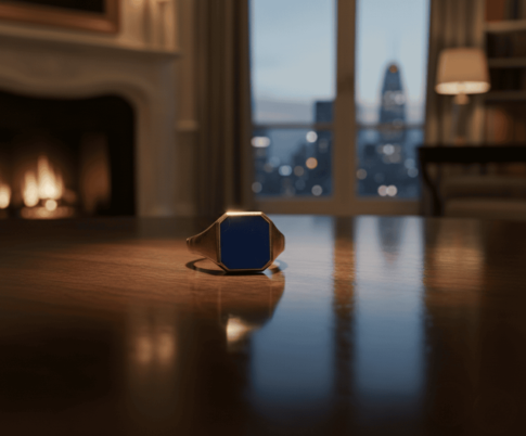 Christian gouden lagensteen cachet ring