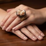 Zilveren ring met ruwe grossulaar