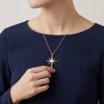 Geel gouden opaal ster hanger