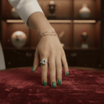 Gouden ring met aquamarijn en diamant