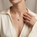 Gouden ketting met V hanger