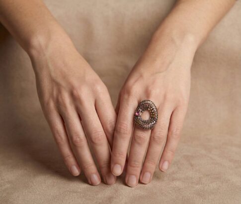 Zilveren ring met toermalijn