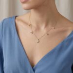 Gouden zirkonia bedelketting