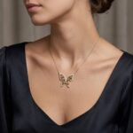 14 karaat zirkonia vlinder hanger