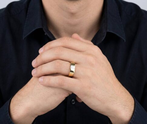 Bicolor gouden cachet ring