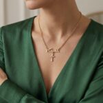 Gouden Arabische naam met kruis hanger