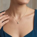 Gouden ketting met B zirkonia hanger