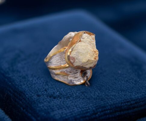 Zilveren ring met grossulaar