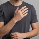 Gouden gevlochten draad ring