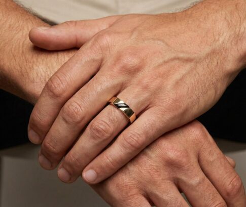 Gouden onyx zegelring