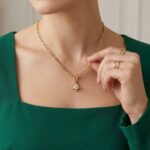 Gouden ketting met diamant hanger