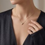 Gouden ketting met F zirkonia hanger