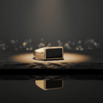 Geel gouden zegelring met onyx