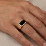 Gouden onyx cachet ring
