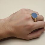 Christian goud cachet ring met lagensteen