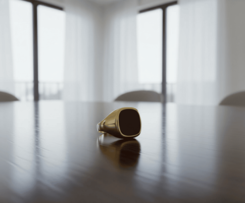 Gouden zegel ring met onyx