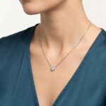 14 karaat wit gouden ketting solitaire