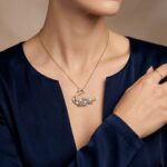 Gouden gekleurde zirkonia zwaan hanger